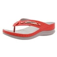 thumbnail image 1 of Anuirheih Flatform Sandals Women Flip Flops Slippers, Comfortable Open Toe Sandals with Arch Support Beach Shoes Women Indoor Outdoor(Red）, 1 of 6