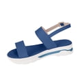 thumbnail image 1 of Anuirheih Flatform Sandals for Women, Open Toe Buckle Ankle Strap Wedge Sandals for Women Thick Soled Shoes(Light blue), 1 of 4