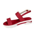 thumbnail image 1 of Anuirheih Flatform Sandals for Women, Open Toe Buckle Ankle Strap Wedge Sandals for Women Thick Soled Shoes(Red), 1 of 4