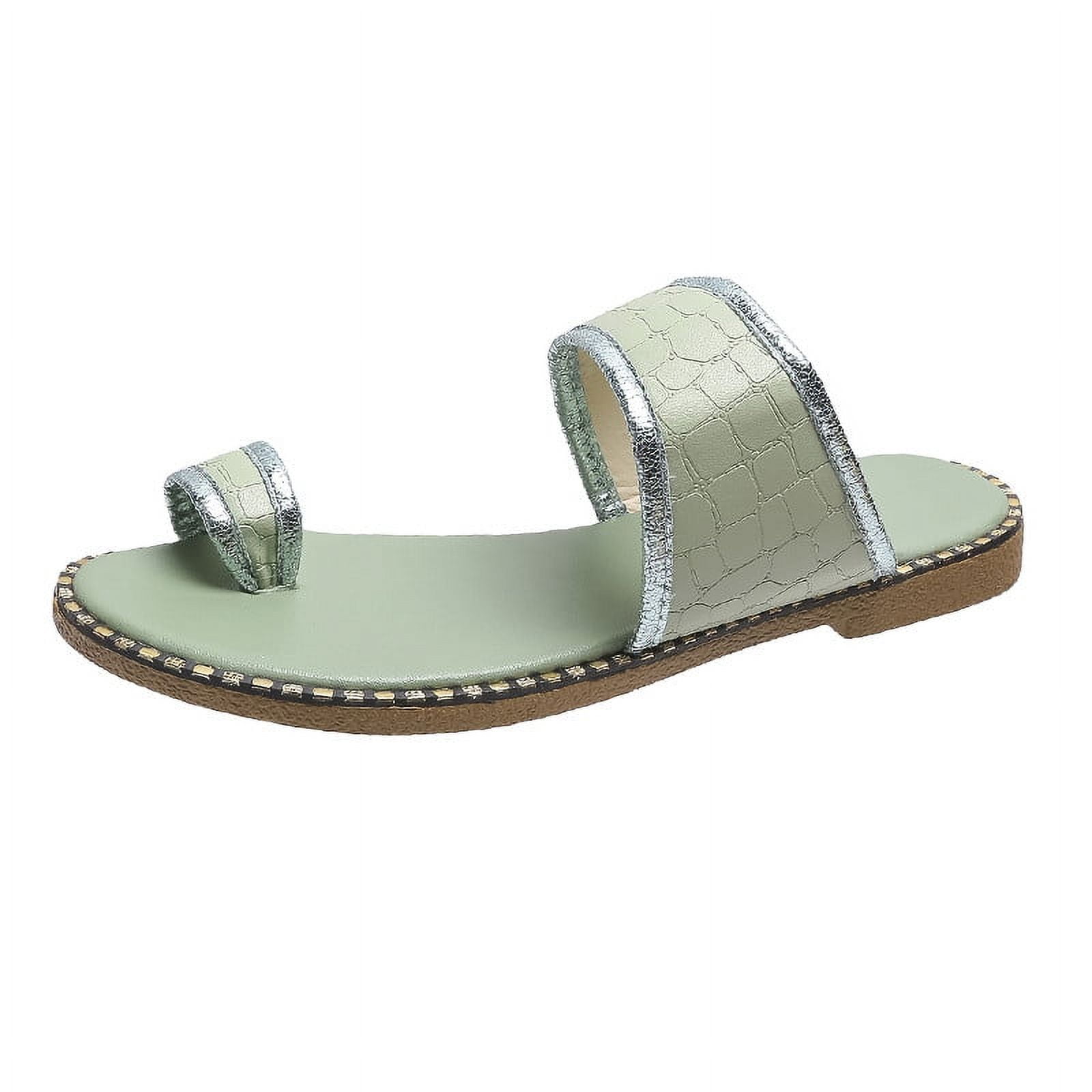 Anuirheih Flatform Slippers for Women, Toe Ring Women Slip On Casual ...