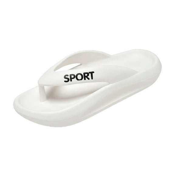 Anuirheih Flip Flops for Women, Lightweight Thicken Sole Pillow Slippers Cute Couple Slippers Soft Foam Non-Slip Shower Bathroom Cloud Slides Sandals(White)