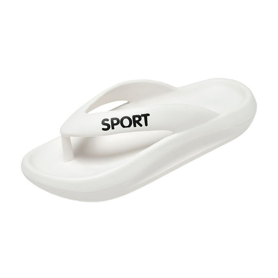 Anuirheih Flip Flops for Women, Lightweight Thicken Sole Pillow Slippers Cute Couple Slippers Soft Foam Non-Slip Shower Bathroom Cloud Slides Sandals(White)