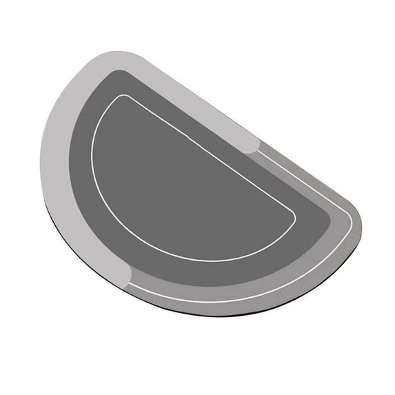 Anuirheih Half Round Bath Mat Non-Slip Bathroom Rugs Absorbent Quick Dry Rubber Shower Rug for Bathtub Shower Room(24x16inch)