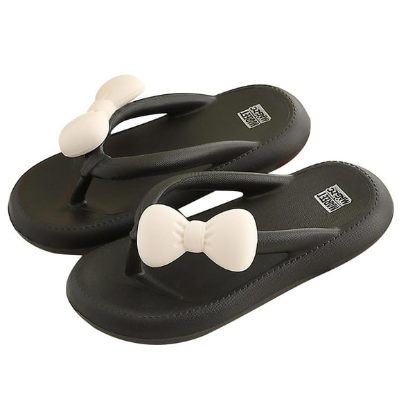 Anuirheih Herringbone Slippers Women's Summer Home Beach Antiskid Women's Soft Soled Flip Flops