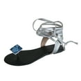 thumbnail image 1 of Anuirheih Lace up Sandals Tie up Dress Summer Flat Sandals for Women, Casual Flip Flops for Women, Strappy Sandals Women for Work Walking Casual Shoes(Silver）, 1 of 5