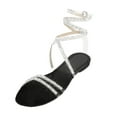 thumbnail image 1 of Anuirheih Lace up Sandals Tie up Dress Summer Flat Sandals for Women, Women's Casual Strappy Sandals Beach Sandals, for Work Walking(Black）, 1 of 8
