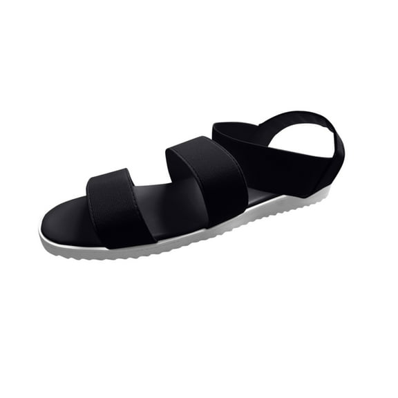 Anuirheih Large Size Summer Fashion Strap Wedges Sandals Sandals Women (Black)