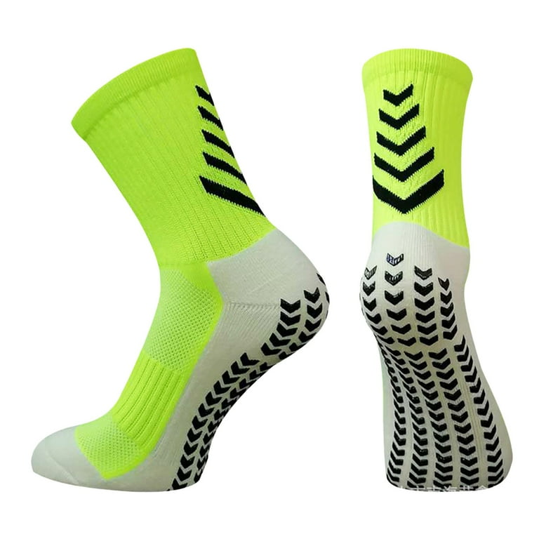 Anuirheih Men's Soccer Socks Anti Slip Grip Pads for Football