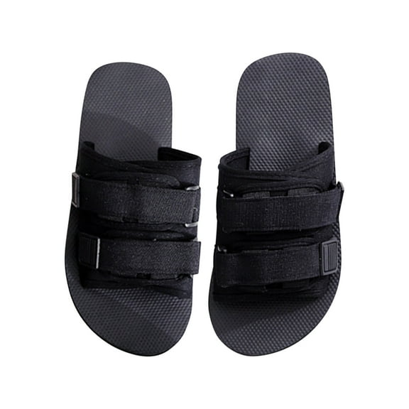 Anuirheih Outdoor Fashion Men's Women's Casual Beach Slippers Flat Heel Shoes Sandals Women (Black)
