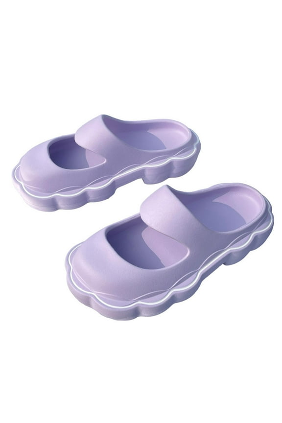 Anuirheih Pillow Slippers for Women and Men, Closed Toe Quick Drying Pillow Slippers Thick Soft Slide Sandals for Indoor Outdoor(Purple B)