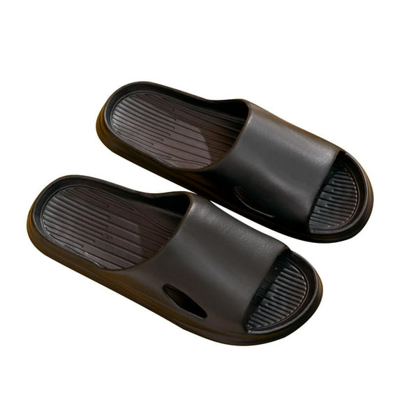 Anuirheih Pillow Slippers for Women and Men, Shower Sandals Comfy Cushioned Soft Thick Sole Bathroom Bath Slippers(Black)