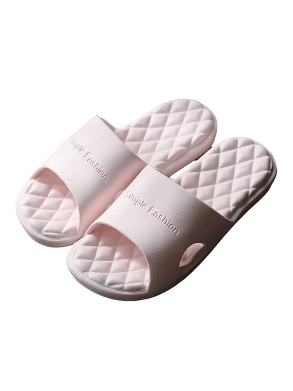 Anuirheih Pillow Slippers for Women and Men, Shower Sandals Comfy Cushioned Soft Thick Sole Bathroom Bath Slippers(Pink)