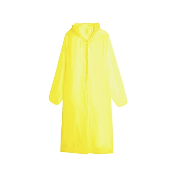 Anuirheih Raincoat Women Long Rain Jacket, Outdoor Waterproof Long Hooded Rain Coats for Cycling Outdoor Traveling Hiking(Yellow)