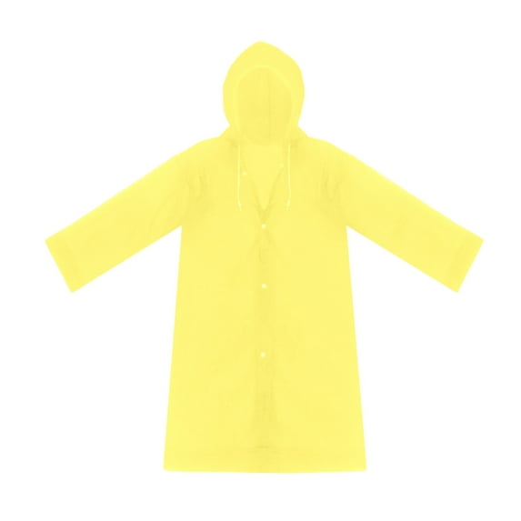 Anuirheih Raincoat Women Long Rain Jacket, Outdoor Waterproof Long Hooded Rain Coats for Cycling Outdoor Traveling Hiking(Yellow)