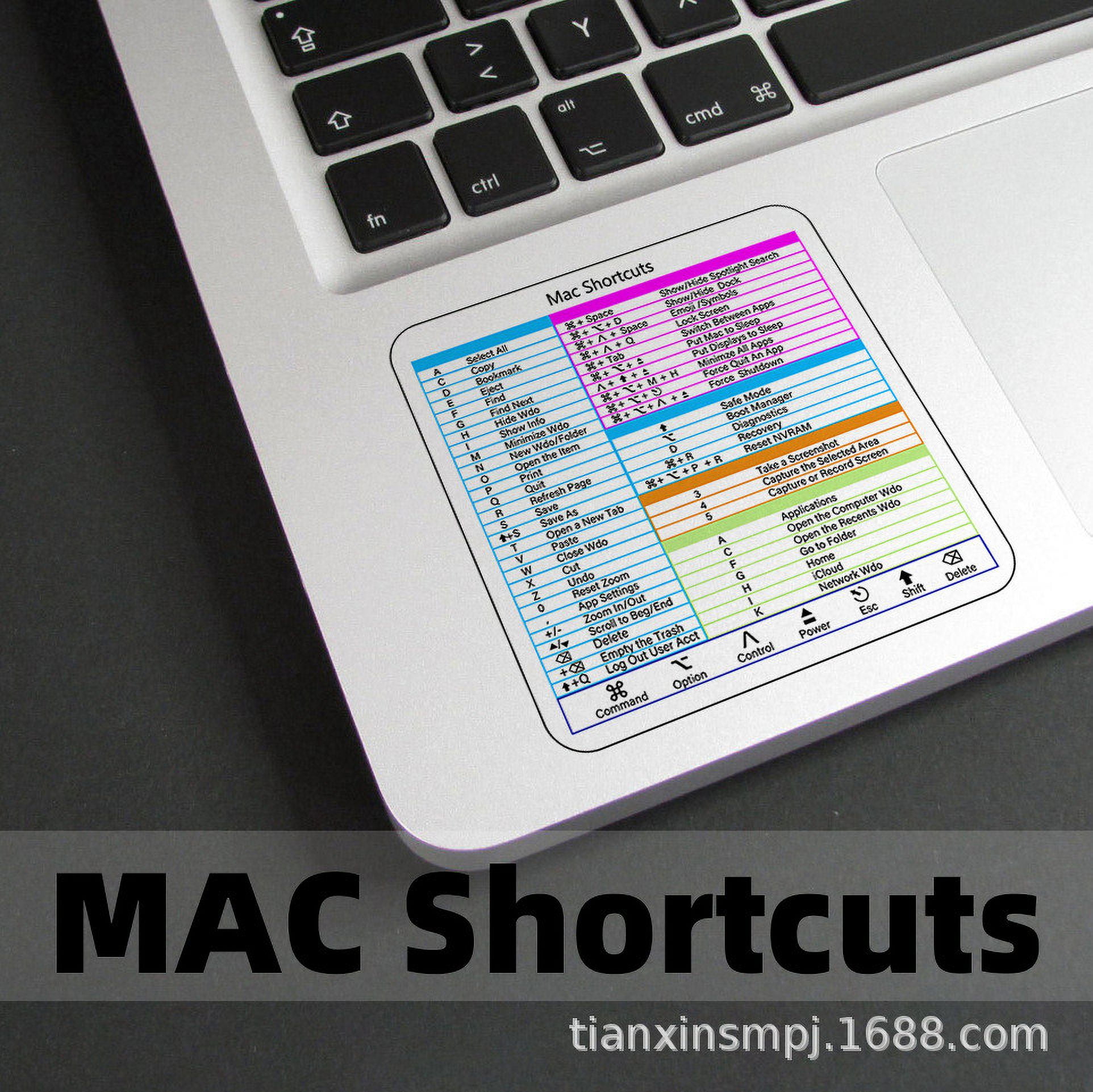 Anuirheih Reference Keyboard Shortcut Vinyl Sticker, Adhesive Laptop ...