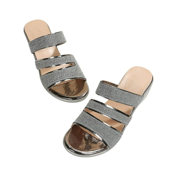 Anuirheih Sandals for Women, Summer Women's Sandals Casual Slip-On Wedge Ankle Strap Open Toe Summer Sandal