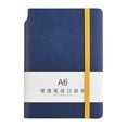 thumbnail image 1 of Anuirheih Small Notebooks A6, 3.5x5.7Inch Pocket Notebooks Mini Hand Thickened Office Learning Notebook with PU Leather Cover, Dark Blue, 1 of 3