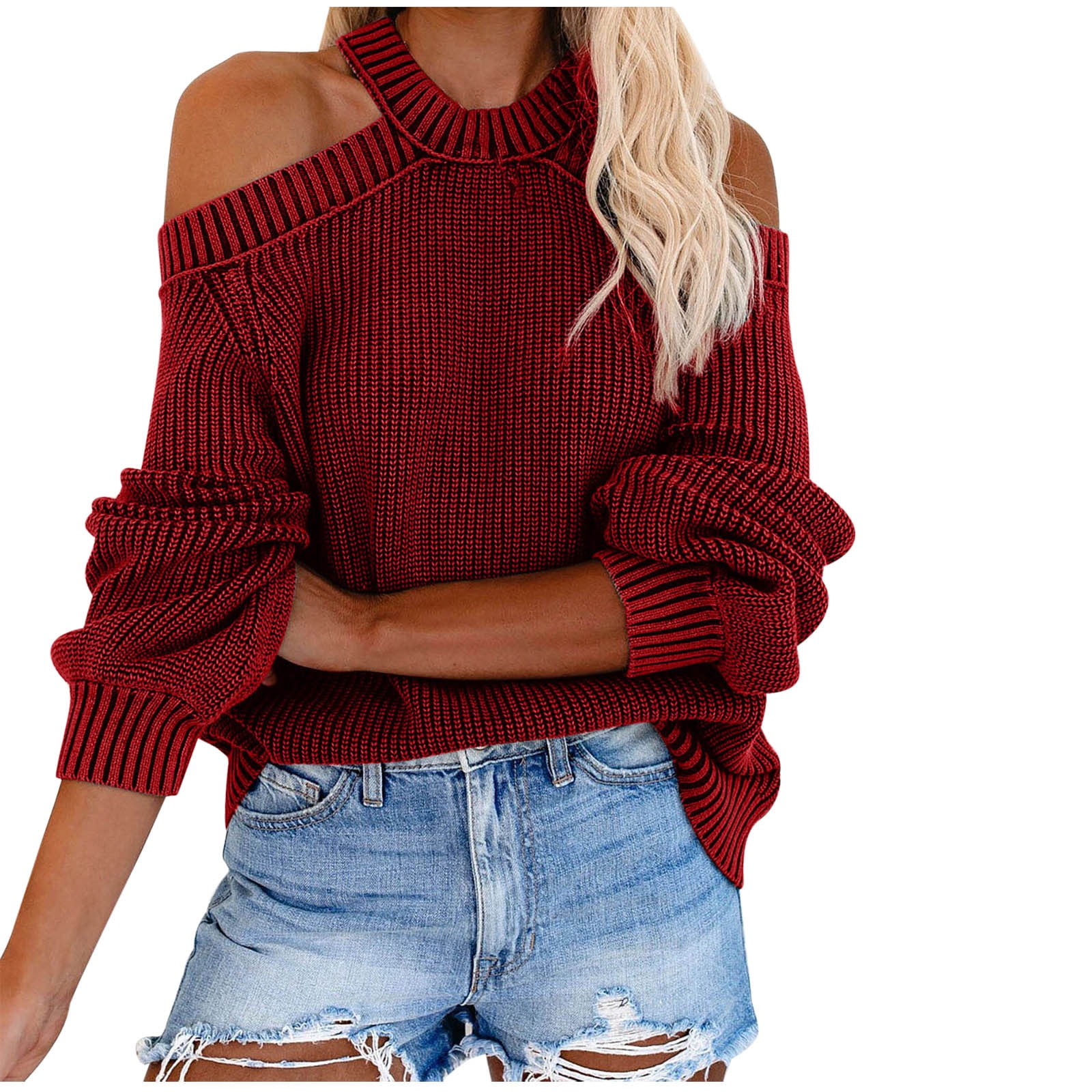 Wine Oversized Off Shoulder Jumper Oversized Slouchy Off The