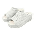 thumbnail image 1 of Anuirheih Wedge Sandals for Women, Open Toe Sandals Wedges Thick Bottom Slope Heel Beach Shoes(White), 1 of 7