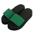 thumbnail image 1 of Anuirheih Wedge Slippers for Women, Colorful Mid Sole Thick Plat Sandals Casual Slip-On Wedge Open Toe Summer Sandal(Green), 1 of 3