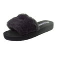 thumbnail image 1 of Anuirheih Wedge Slippers for Women, Plush Thick Plat Sandals Casual Slip-On Wedge Open Toe Winter Summer Sandal(Purple), 1 of 6
