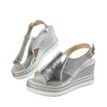 thumbnail image 1 of Anuirheih Wedges for Women Open Toe Buckle Ankle Strap Wedge Heels Sandals Dressy Summer Comfy Sandals Shoes, 1 of 8