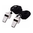thumbnail image 1 of Anuirheih Whistle, 5Pcs Stainless Steel Sports Whistles with Lanyard, Whistles for Coaches School Sports Soccer Football Basketball, 1 of 8