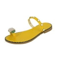 thumbnail image 1 of Anuirheih Women Summer Pineapple Sandals Clip Toe Flip Flops Boho Casual Slippers Beach Shoes (Yellow), 1 of 8