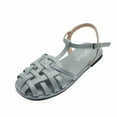 thumbnail image 1 of Anuirheih Women's Closed Toe Flat Sandals Comfortable Ankle Strap Cut Out Cage Summer Roman Shoes(Light blue), 1 of 4