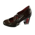 thumbnail image 1 of Anuirheih Women's Dry Rose Thick Heel High Heels French Vintage Single Shoes Sandals Women Clearance(Wine), 1 of 6