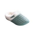 thumbnail image 1 of Anuirheih Women's Memory Foam Slippers, Non-slip Comfort Plush Fleece Lined House Shoes for Indoor Outdoor(Green), 1 of 2
