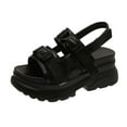 thumbnail image 1 of Anuirheih Women's Sandals, Adjustable Buckle Flat Sandals, Comfort Slides with Arch Support, Women Summer Essential Beach Home Casual Sandals(Black), 1 of 5