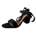 thumbnail image 1 of Anuirheih Women's Shoes Casual Breathable High Heels Outdoor Leisure Sandals Slippers Sandals Women Clearance(Black), 1 of 3