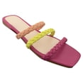 thumbnail image 1 of Anuirheih Women's Summer Fashion Open Head Hollowed Out Color Flat Slippers Sandals Women (Pink), 1 of 4