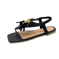 thumbnail image 1 of Anuirheih Women's Summer Sandals Fashion Casual Open Head Clip Toe Flat Beach Slippers Sandals Women (Black), 1 of 5