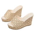 thumbnail image 1 of Anuirheih Women's Wedge Sandals Fashion Open Toe Sandals Sandals Women (Gold), 1 of 5