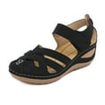 thumbnail image 1 of Anuirheih Women's Wedge Sandals Summer Closed Toe Sandal for Women Platform Dressy Wedges(Black), 1 of 6