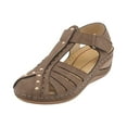 thumbnail image 1 of Anuirheih Womens Sandals Wedge Shoes, Comfortable Ankle Strap Closed Toe Summer Sandals with Arch Support Casual Outdoor Wedges(Brown), 1 of 5
