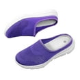 thumbnail image 1 of Anuirheih Womens Sandals Wedge Shoes, Comfortable Half-trawl Mesh Closed Toe Summer Sandals Casual Outdoor Breathable Wedges(Soft Sole,Purple）, 1 of 9