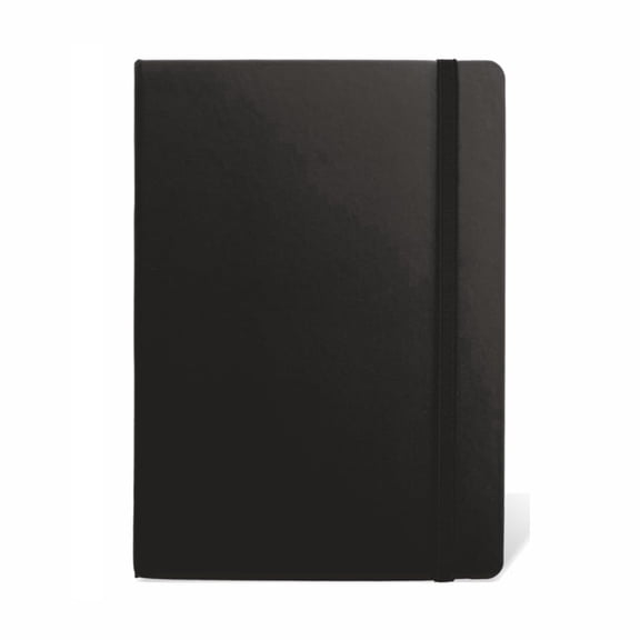 Anupam Fluct A5 Ruled Journal | 160 Pages | 100 gsm | Matte Finish PVC Cover Notebook | pH Neutral And Acid Free Paper | Matching Elastic Closure | Ruled Sheets Good For Journaling, Offices (Black)