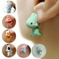 thumbnail image 1 of Anvazise 1 Pair Cute Ear Studs Easy Carry Metal 3D Animal Shape Piercing Earrings for Daily style D, 1 of 13