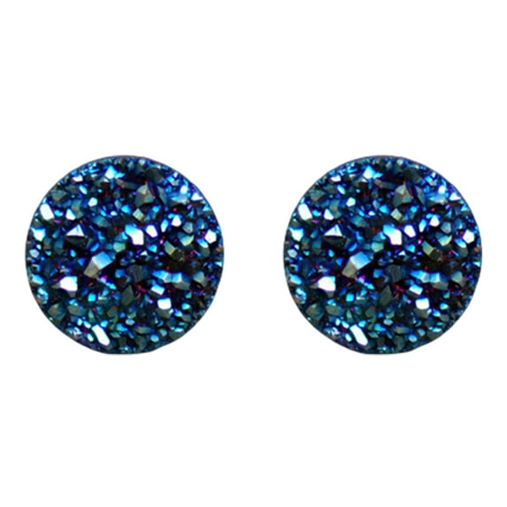 Anvazise 1 Pair Ear Clips Shiny Non-piercing Painless Geometric Electroplating Fashion Women Men Magnetic Stud Earrings Jewelry Gift for Daily Wear Blue 6 mm