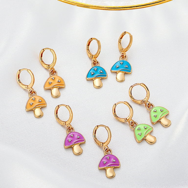Mushroom clip on shop earrings