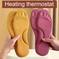 thumbnail image 1 of Anvazise 1 Pair Thermal Insoles Super Soft Ultra-Thick Reusable No Battery Required Highly Elastic Keep Warm Cotton Shock-absorbing Winter Warm Self-Heated Insoles for Autumn Purplish Red 39-40, 1 of 13