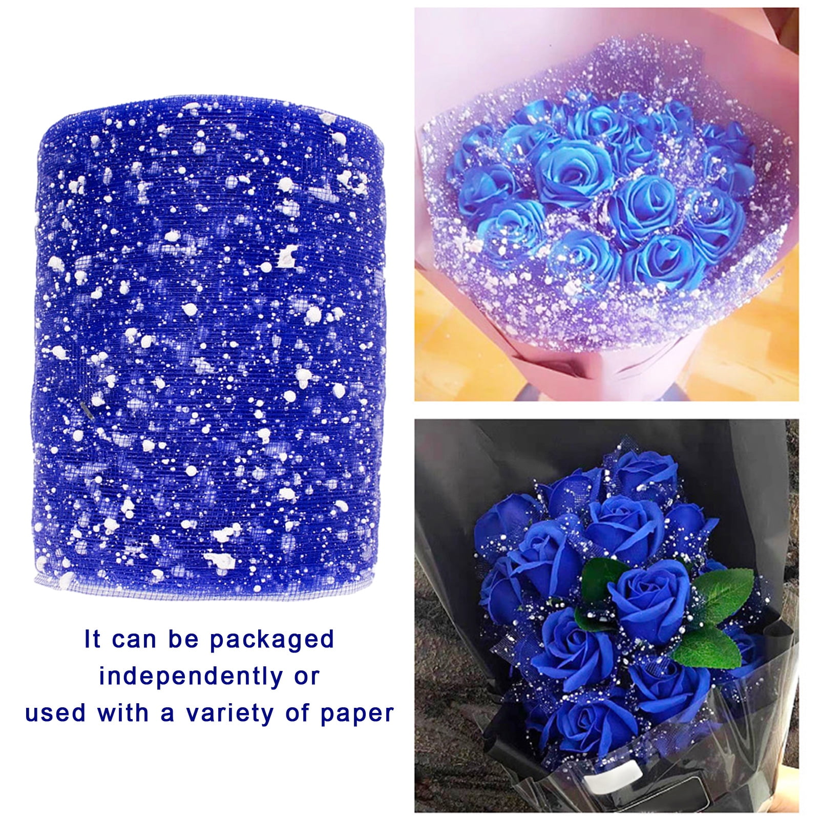 Anvazise 1 Roll 1500x15CM Flower Wrapping Ribbon White Foam DIY Crafts ...