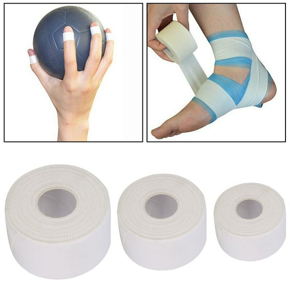 Anvazise 1 Roll Athletic Sport Training Finger Wrist Knee Cotton Joints Support Tape White 3.8cmx13.7m