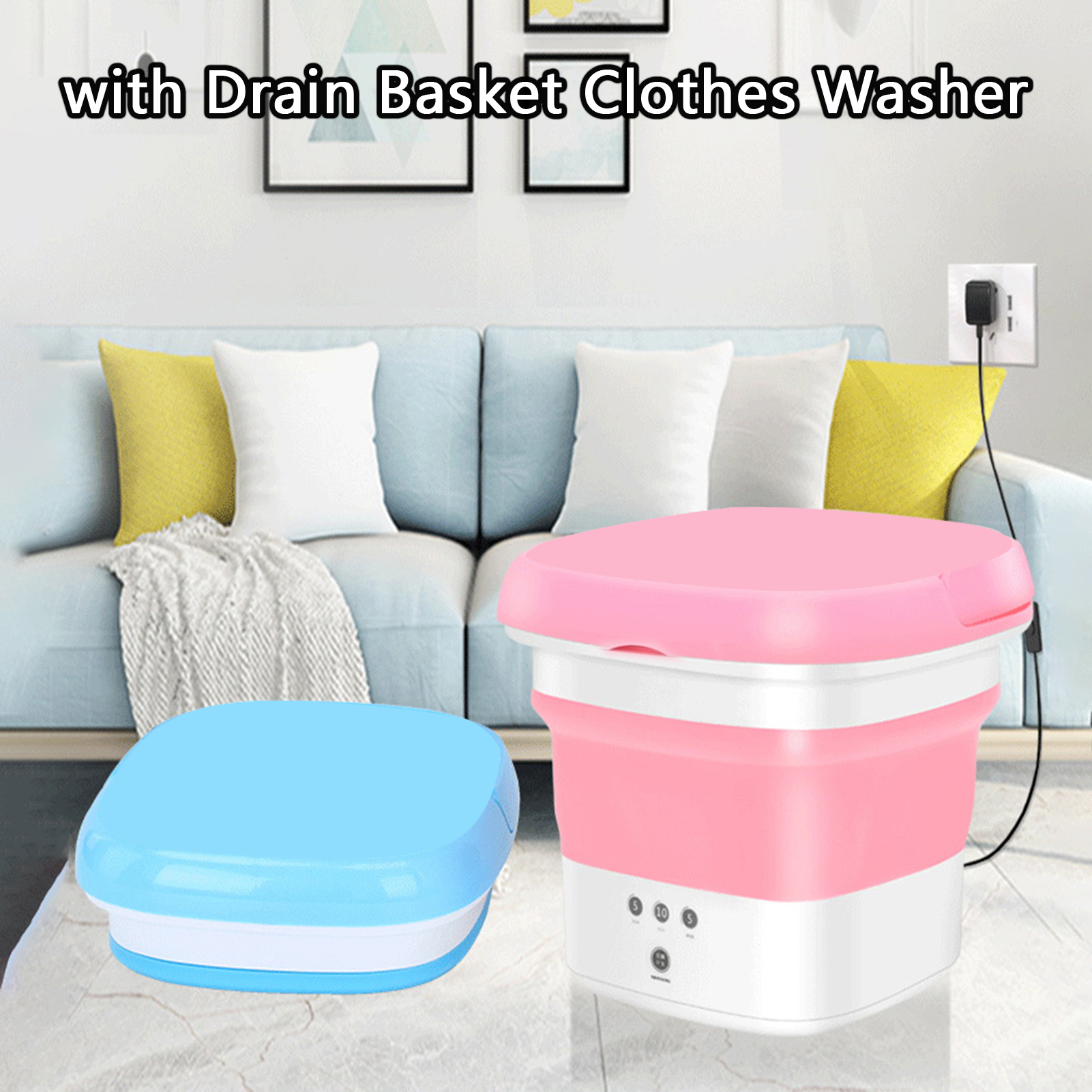 Labor Washing Anvazise 1 Set Washing Machine with Handle Timing Button Touch Control ...