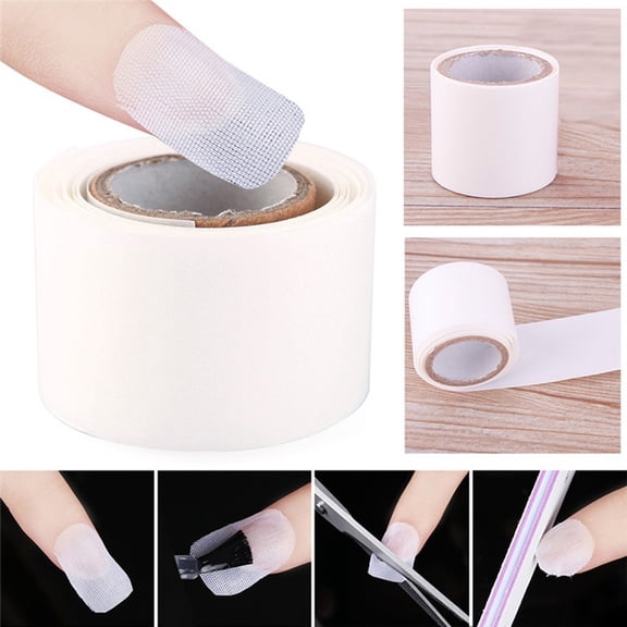 Anvazise 100cm Faux Silk Nail Wrap Sticker UV Gel Acrylic Nail Protector Manicure Tool White