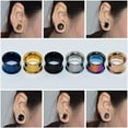 thumbnail image 1 of Anvazise 1Pc Ear Expander Solid Color Skin-friendly Stainless Steel Double Flared Ear Gauges for Men Women Black 10mm, 1 of 13