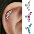 thumbnail image 1 of Anvazise 1Pc Women Rhinestone Cartilage Helix Tragus Ear Stud Earring Piercing Jewelry Pink, 1 of 13